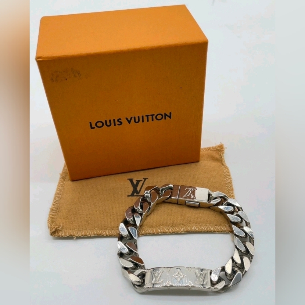 Louis vuitton Monogram Chain Bracelet M0027W/Box/Dustbag/ Unisex
